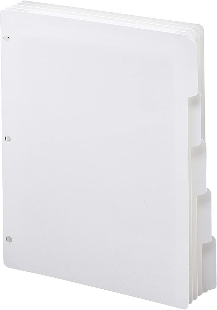 Smead 89415 Three-Ring Binder Index Divider 5-Tab White