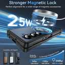 Hensinple for Samsung Galaxy Z Fold 6 Case with Ring Stand, [Compatible with MagSafe][Slim Fit], Magnetic Charing Translucent Back Shockproof Phone Case for Z Fold 6, Black