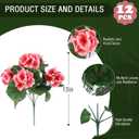 Hananona Artificial Geranium Flowers for Outdoors Geranium Silk Flowers Outdoor UV Resistant Garden Plants Faux Flowers for Home Kitchen Table Centerpieces Decor (12, Peach)