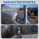 1 pcs Rain Diverter for Roof, 3.2ft Roof Rain Diverter, Rain Gutter Diverter for Shingles Roofing, Roof Chimneys, Doorways, Windows and Roof Vents (Brown)