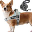 AUROTH Dog Harness and Leash Set, Soft Padded Service Dog Vest with 5.25FT Dog Leash, No Choke, Easy On Pet Vest, Adjustable Reflective No Pull Dog Harness Small Sized Dog, Easy Walking and Training