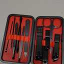 Glamne Manicure Set Nail Clippers Kit Professional Stainless Steel Nail Care Tools with Leather Travel Case 10 in 1 Black