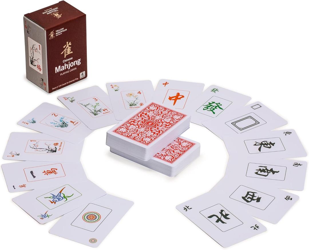 Yellow Mountain Imports Chinese Traditional Mahjong Playing Cards - 144 Card Set
