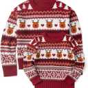 Simplee kids Ugly Christmas Sweater Family Matching Outfit for Holiday Party Knitted Pullover for Winter Large