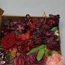 Floweroyal Artificial Flowers Combo Burgundy Flowers Mix Silk Flowers Dahlia Roses with Stems for DIY Wedding Bridal Bouquets, Baby Shower, Floral Arrangement, Table Centerpieces, Home Decorations.