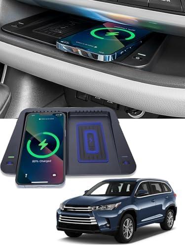 CarQiWireless Wireless Charger for Toyota Highlander Accessories 2014-2019 2018 2017 2016 2015, Center Console Organizer Wireless Phone Charging Pad for 2015 2016 2017 Toyota Highlander Accessories