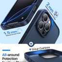 for iPhone 16 Pro Max Case, [Military-Grade Drop Protection][Anti-Yellowing] Shockproof Protective Translucent Matte Cover for iPhone 16 Pro Max Phone Case,Deep Blue