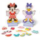 Melissa & Doug Disney Minnie Mouse and Daisy Duck Deluxe Wooden Magnetic Dress-Up; 2 Fashion Dolls with Stands for Pretend Play, 52 Pieces - FSC Certified