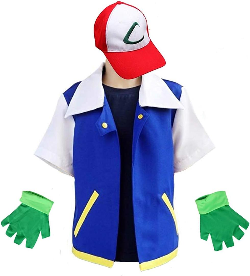Cosplay Costume for Adult Kids,Halloween Hoodie,Jacket Gloves Hat Sets for Trainer (140 for 8-10T)