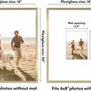 Americanflat 16x20 Picture Frame with Polished Plexiglass - Use as 6x8 Frame with Mat or Display 16x20 Photo Without Mat - Streamline Collection - Thin Border Picture Frames for Wall - Gold