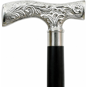 Deluxe Brass Walking Stick with Silver Handle, Elegant Support Cane for Men and Women