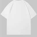 Women's Lip Graphic Oversized Tee Crew Neck Short Sleeve Drop Shoulder Hip Hop Shirts Streetwear (White, M)