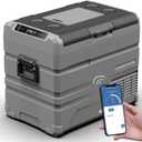 CHANGE MOORE DUAL ZONE Solar Powered 12v Refrigerator/Freezer 48 Quart(45 Liter) 12 volt Cooler Mini Fridge for Vehicles Travel Camping Outdoor -12/24V DC
