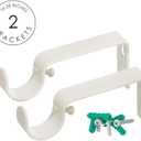 Ivilon Square Designed Style Window Side Curtain Rod, 1 1/8 inch Diameter. 16 to 28 Inch - Ivory/White