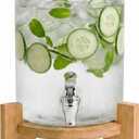 Delray Glass Beverage Dispenser with Bamboo Lid & Stand (4L / 1 Gal)