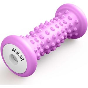 BESKAR Foot Massager Roller for Plantar Fasciitis Relief, Portable Feet Roller to Deep Tissue Muscle Massage, Foot Arch and Heel Pain, Reflexology Tool (Purple)