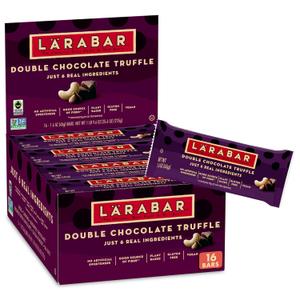 Larabar Double Chocolate Truffle, Gluten Free Vegan Fruit and Nut Bars, 25.6 oz, 16 Ct (EXP 03/05/27)