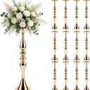 12 Pcs Gold Wedding Centerpieces for Table Decor, Tall Wedding Flower Vases Bulk, Metal Arrangements Center Pieces, Elegant Floral Stands Set for Bridal Party Reception Decorations Anniversary | Tall Gold Wedding Centerpieces