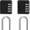 Waterproof Combination Lock 4 Pack - Resettable 4 Digit Outdoor Combo Padlock for Gym Locker, Fence, Gate, Toolbox, Storage Shed, Backpack | No Key Needed, Cut-Resistant & Weatherproof (4 Extended)