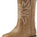 Rollda Kids Cowboy Boots for Boys Girls Western Square Toe Cowgirl Boots with Walking Heel (Toddler/Little Kid/Big Kid) Size 6