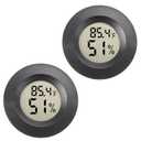 Mini Hygrometer Digital Thermometer Humidity Meter 2 Pack Hygrometer Thermometers Indoor/Outdoor Humidity Monitor Reptile Thermometer for Greenhouse Garden Cellar Fahrenheit()/ Celsius()