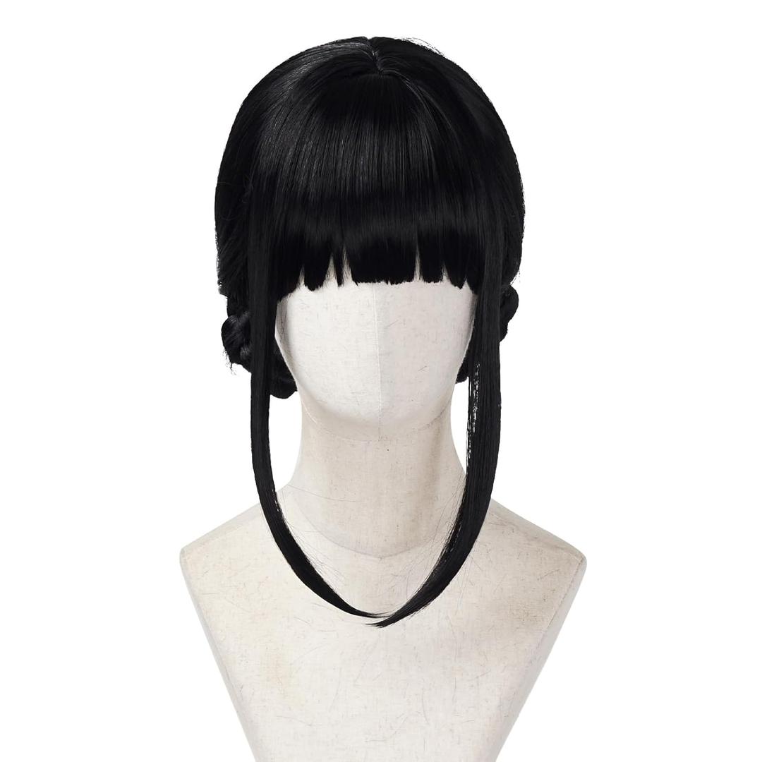 Long Straight Grape Red Wig Halloween Cosplay Costume Wig Women Anime Halloween Wig (Black)