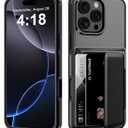 2 x Flip Wallet for iPhone 16 Pro Case Credit Cards Holder, iPhone 16 Pro Case ID Card Slot Cash Pocket Phone Cases Protective Shockproof Anti-Scratch Women Men Cover for iPhone 16 Pro 6.3 inch Black