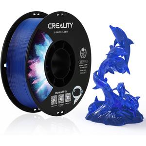 Creality PETG Filament 1.75mm Transparent Blue, 3D Printer Filament No-Tangling, Strong Bonding and Overhang Performance Dimensional Accuracy +/-0.02mm, 2.2lbs/Spool