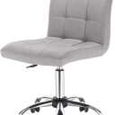 Desk Chair, Contemporary Style, Office Chair, Work Chair, Light Grey, Fabric, Metal, Height Adjustable, Rotatable
