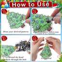 AmazingSpark 90 Pcs Christmas 3D Magic Foam Texture Painting Crafts Kit, 30 DIY Christmas Tree Paint Paper, 24 Acrylic Paint Marker, 6 Water Brush, Beaded, Chain, 3D Effect Painting Kit