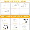 Door Stoppers Heavy Duty Magnetic Door Stopper for Wall & Bottom of Door Premium Adjustable Door Stop with Heavy-Duty Windproof Design, Constructed with SUS304 (Black-1PCS)