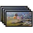 JCJMY 12x24 Picture Frame Set of 4 Black for Poster Photo Picture, Horizontal and Vertical Formats for Wall Hanging, 12 x 24 Wall Gallery Poster Photo Frame for 12 by 24 Photos Posters, 4 Pack, Black