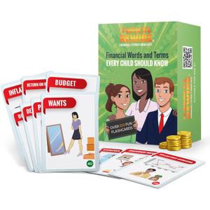 Financial Literacy Fun for Future Financially Literate Minds: 108 Flashcards Teaching Kids & Teens Financial Literacy & Essential Money Concepts  Engaging Education with Imagery, Fun and Educational