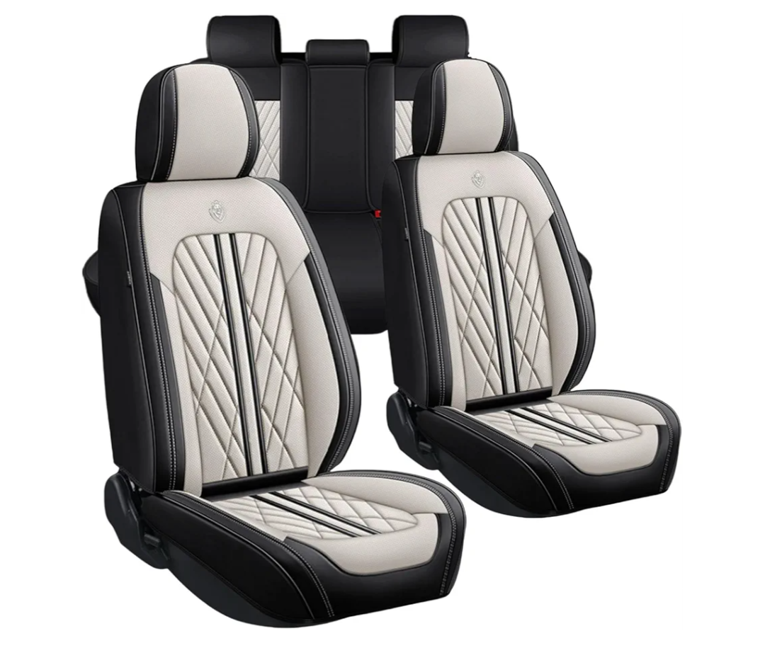 Universal Fit Waterproof Breathable Nappa Leather Automotive Vehicle Car Seat Covers Set Cushion Protector for Sedan SUV