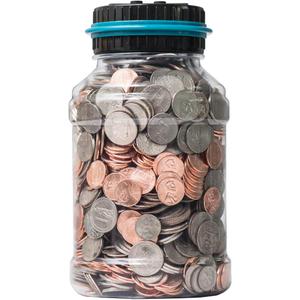 Electronic Piggy Bank by Houseify, Digital Bank Coin Counter w/LCD Screen, US Coins, Gift for Adults, Teens, Families, Couples, Coworkers, Counts 800-1000 Coins, Takes 2 AAA Batteries