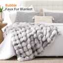 Smoofy Faux Fur Throw Blanket for Couch - Tie-dye Grey Super Soft Cozy Bubble Blanket, Fluffy Plush Fuzzy Throw for Sofa & Bed, Thick Lightweight Warm Blanket, Luxury Aesthetic Gift for Women 50"x60"