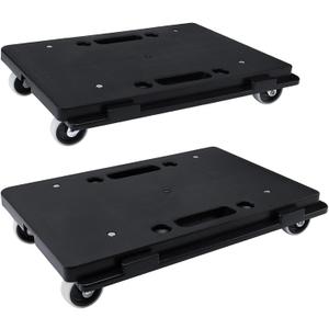Nellyke Furniture Dolly, 2 Pack Small Flat Moving Dolly, Furniture Movers with 4 Wheels, 500Lbs Capacity, Connectable and Portable Dollies for Heavy Appliance, Black