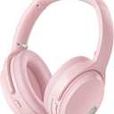 HROEENOI Active Noise Cancelling Wireless Bluetooth Over-Ear Headphones, Memory Foam Ear Cups, Quick Charge for 40H Playtime, Ideal for Travel, Home Office, Gym Workouts -Pink