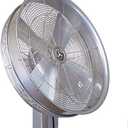 Hydromist Oscillating Wall Mounted Outdoor-Rated Fan, 3-Speed Control on Cord, Alum Fan Blade, Mounting Bracket and Black Cover Included, 24, Silver