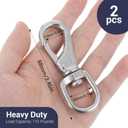 2 Pcs Flag Clips for Flagpole Rope,3.5 Inch Stainless Steel Flag Hooks for Flag Pole, Heavy Duty Swivel Snap Hooks for Flagpole, Dog Leash,Boat Rope,Swings