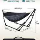 Anyoo 2 in 1 Hammock and Swinging Chair with Collapsible Steel Stand & Carrying Case,Portable & Adjustable,Easy Set Up for Outdoor,Indoor,Porch Swing,Patio,Garden,Camping Trip