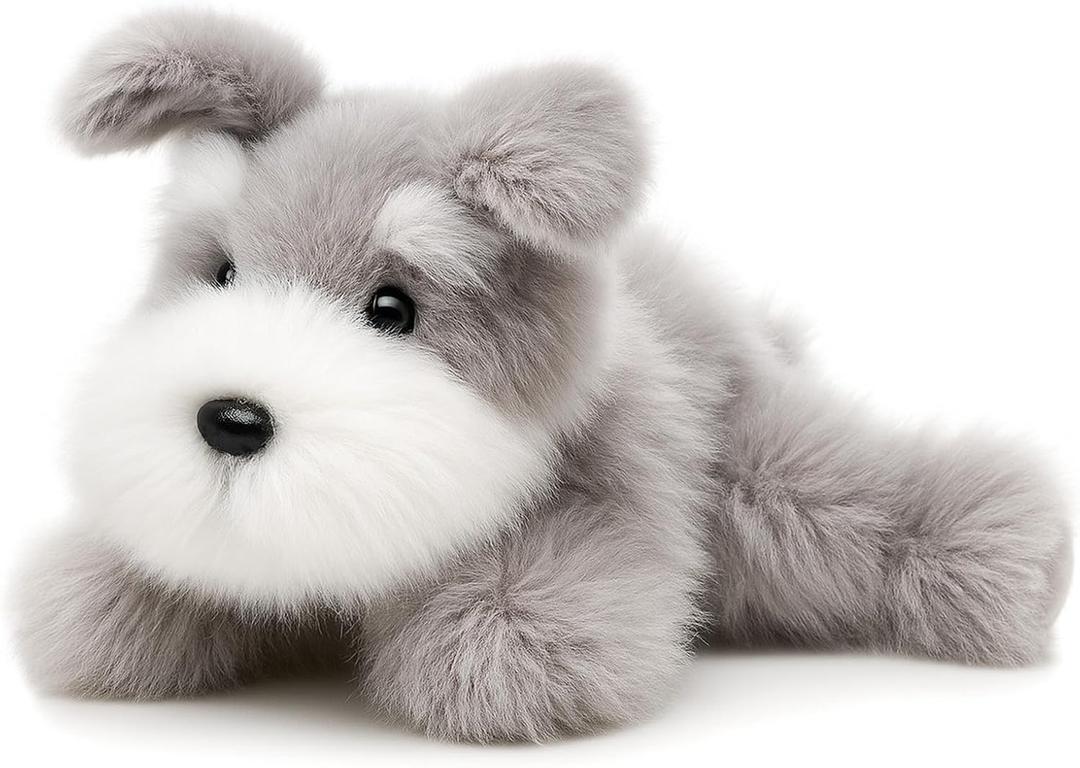 Adorable Schnauzer Dog Stuffed Animal Soft Plush Toy Cute Birthday Gifts for Boys Girls Kids Toddlers