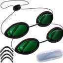 Geiserailie 2 Pack IPL Safety Glasses, OD4+ 200-2000nm Beauty Patient Protective Goggle, Anti-Fog, UV400 Eye Protection for IPL, LED, UV Lamp, Doesn't Block User's View