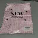 Vrtige Women's Satin Nightgown Button Down Sleepshirt Silk Short Sleeve Nightshirt Sleepwear Striped Pink X-Small