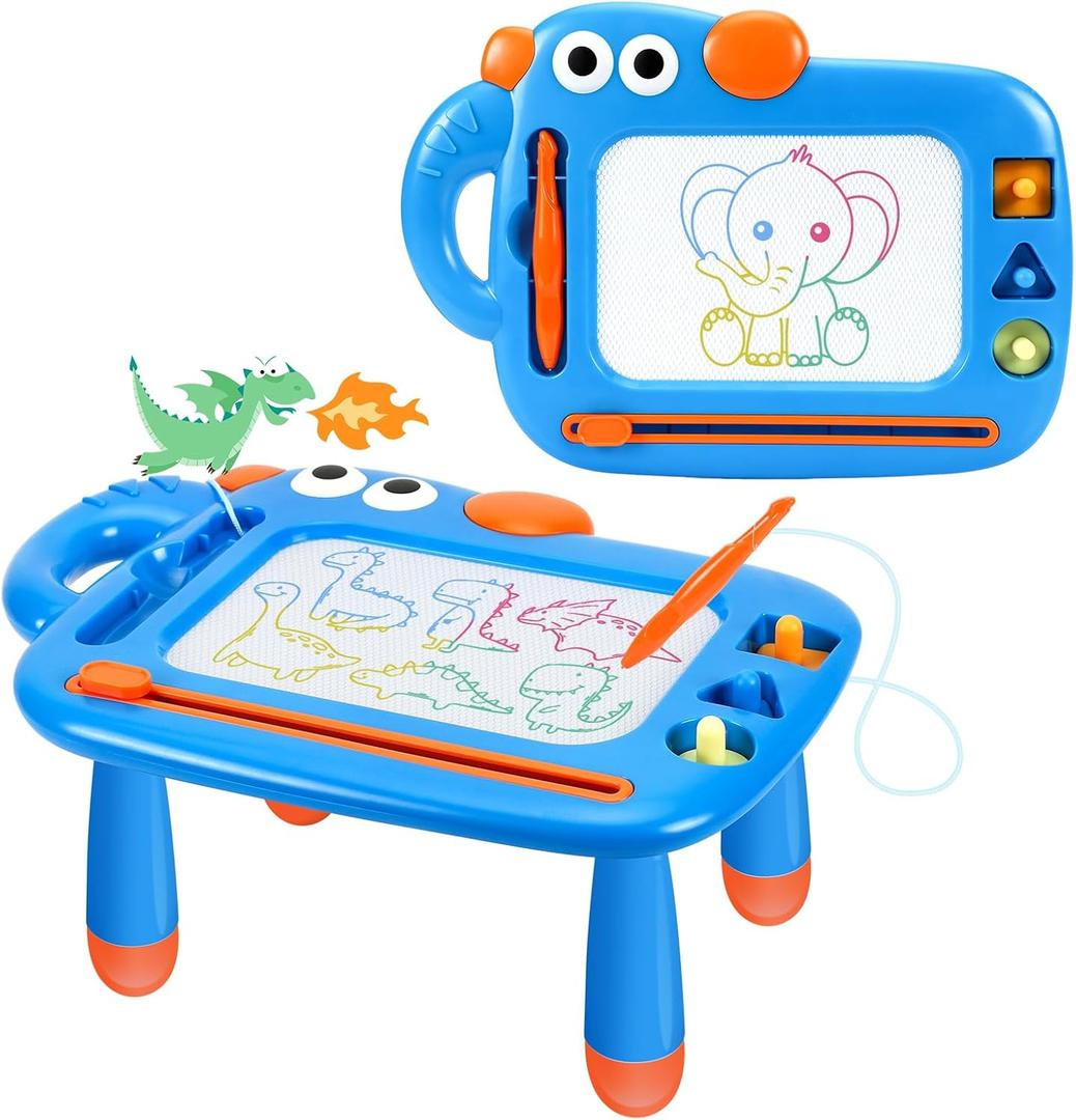 Magnetic Drawing Board for Toddler Boys, Toys for 1 2 3 Year Old Boy, Mess Free Doodle Board Pad, Kids Magna Writing Board, Educational Toys for Toddlers 1-3, Etch Sketch Christmas Birthday Gifts (Blue)