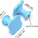 PTDecals 4PCS Metal Blue Cabinet and Drawer Knobs Round Pulls for Kitchen Dressers and Closets Handles Plum Blossom Shape with Screws