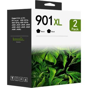 901XL Ink Cartridges High Yield (2-Pack, Black) Compatible 901XL Ink Cartridges Replacement for HP 901 XL Ink for Officejet 4500 J4524 J4540 J4550 J4580 J4624 J4680 Printer