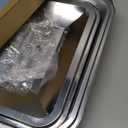 2 PCS Stainless Steel Lasagna Pans with Lid M(16.14x9.5x3.1") 7.8QT & S(14.6x8.7x2.76") 6QT,Nonstick Deep Roasting Dish, Oven & Dishwasher Safe,Perfect for Turkey, Chicken, Vegetables and Baking