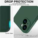 for iPhone 13 Case, Liquid Silicone Case with [Screen Protector] [Full Camera Protection], Soft Microfiber Lining Phone Case 6.1 inch (Dark Green)