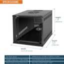 Tecmojo 6U 10 inch Rack, Wall Mount Network Cabinet Set,12.3W x 13D x 11.8H- Load Capacity 110Lbs(50 kg),Black 10" Wall Housing Server Rack Set